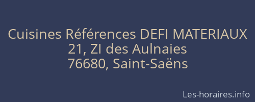 Cuisines Références DEFI MATERIAUX
