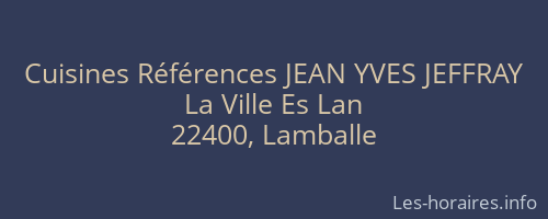 Cuisines Références JEAN YVES JEFFRAY