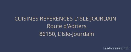 CUISINES REFERENCES L'ISLE JOURDAIN