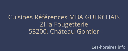 Cuisines Références MBA GUERCHAIS