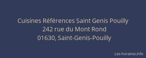 Cuisines Références Saint Genis Pouilly