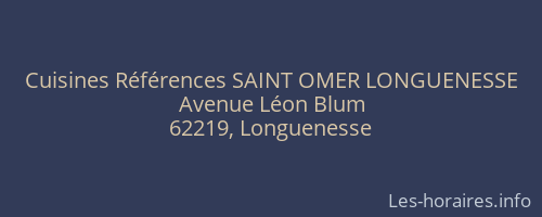 Cuisines Références SAINT OMER LONGUENESSE