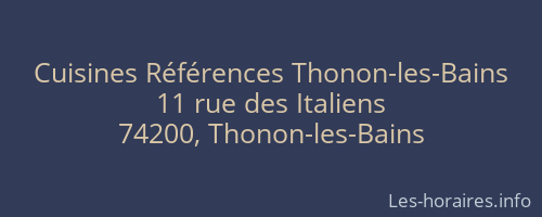 Cuisines Références Thonon-les-Bains