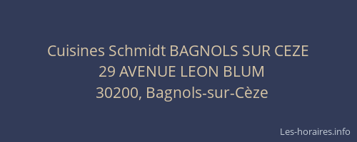 Cuisines Schmidt BAGNOLS SUR CEZE