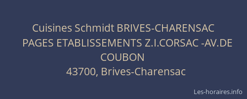 Cuisines Schmidt BRIVES-CHARENSAC