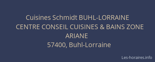Cuisines Schmidt BUHL-LORRAINE