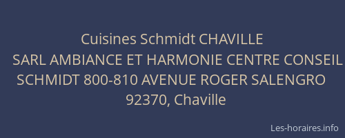 Cuisines Schmidt CHAVILLE
