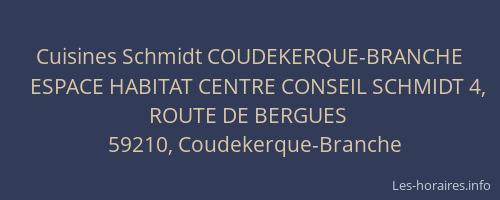 Cuisines Schmidt COUDEKERQUE-BRANCHE
