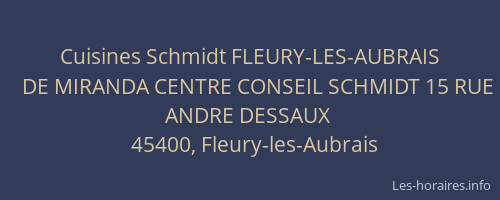 Cuisines Schmidt FLEURY-LES-AUBRAIS