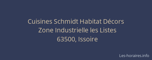 Cuisines Schmidt Habitat D&eacute;cors