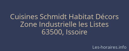 Cuisines Schmidt Habitat Décors