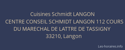 Cuisines Schmidt LANGON
