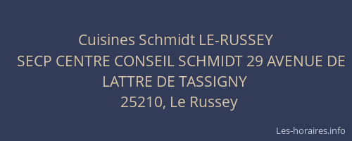 Cuisines Schmidt LE-RUSSEY