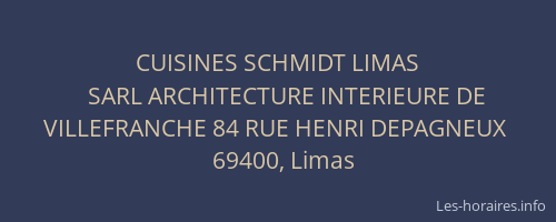 CUISINES SCHMIDT LIMAS
