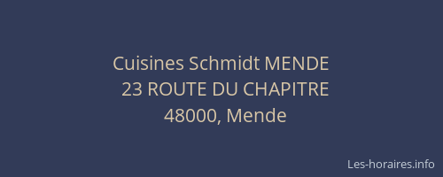 Cuisines Schmidt MENDE