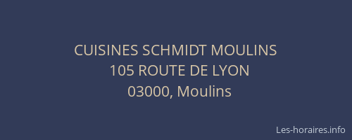 CUISINES SCHMIDT MOULINS