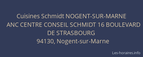 Cuisines Schmidt NOGENT-SUR-MARNE