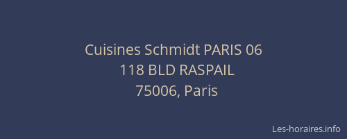 Cuisines Schmidt PARIS 06