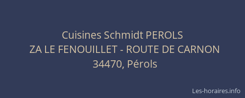 Cuisines Schmidt PEROLS