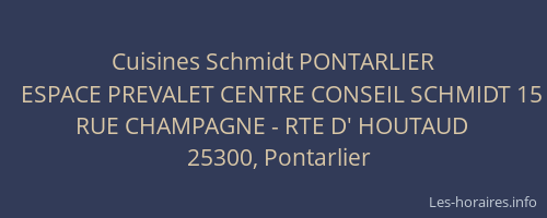 Cuisines Schmidt PONTARLIER