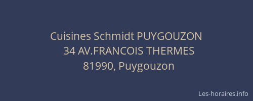 Cuisines Schmidt PUYGOUZON