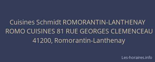 Cuisines Schmidt ROMORANTIN-LANTHENAY