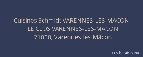 Cuisines Schmidt VARENNES-LES-MACON