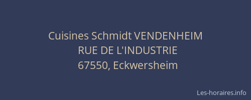 Cuisines Schmidt VENDENHEIM