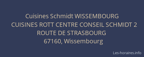 Cuisines Schmidt WISSEMBOURG