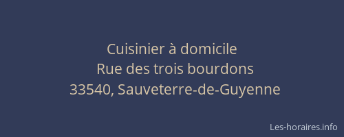 Cuisinier &agrave; domicile