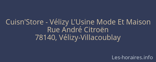 Cuisn'Store - Vélizy L'Usine Mode Et Maison