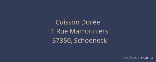 Cuisson Dor&eacute;e
