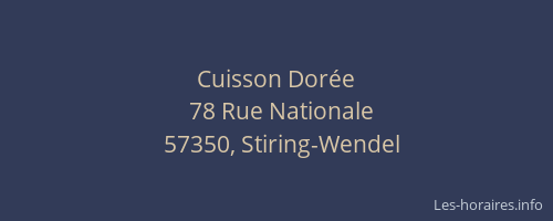 Cuisson Dor&eacute;e