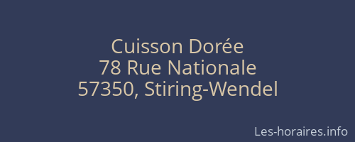 Cuisson Dorée