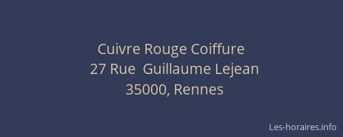 Cuivre Rouge Coiffure