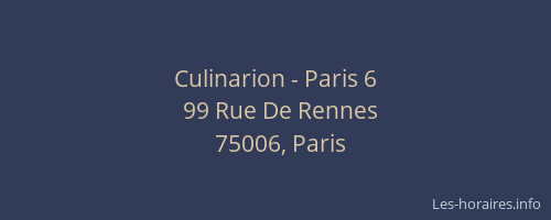 Culinarion - Paris 6