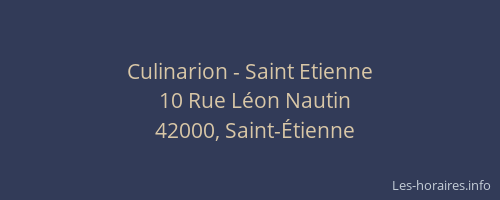 Culinarion - Saint Etienne