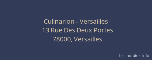 Culinarion - Versailles