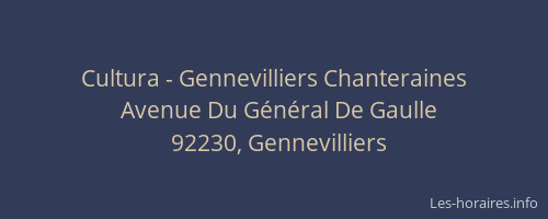 Cultura - Gennevilliers Chanteraines