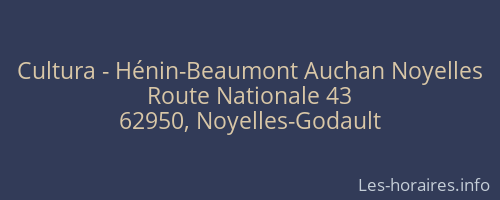 Cultura - Hénin-Beaumont Auchan Noyelles
