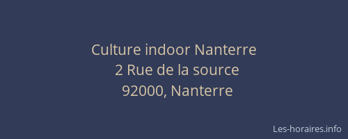 Culture indoor Nanterre