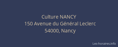 Culture NANCY