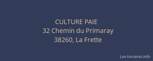 CULTURE PAIE