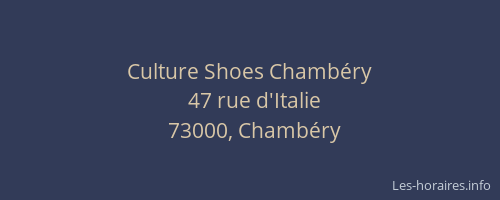 Culture Shoes Chambéry