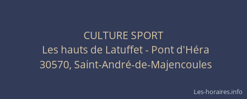 CULTURE SPORT