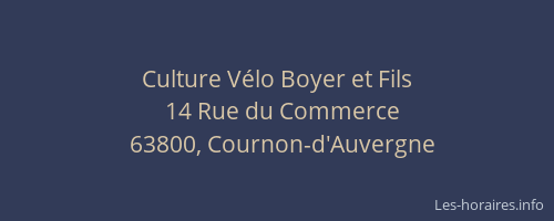 Culture Vélo Boyer et Fils