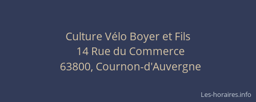 Culture V&eacute;lo Boyer et Fils