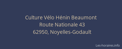 Culture V&eacute;lo H&eacute;nin Beaumont