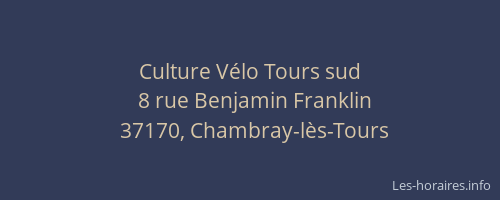 Culture V&eacute;lo Tours sud