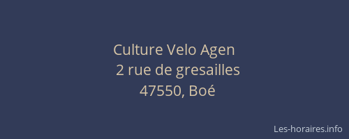 Culture Velo Agen